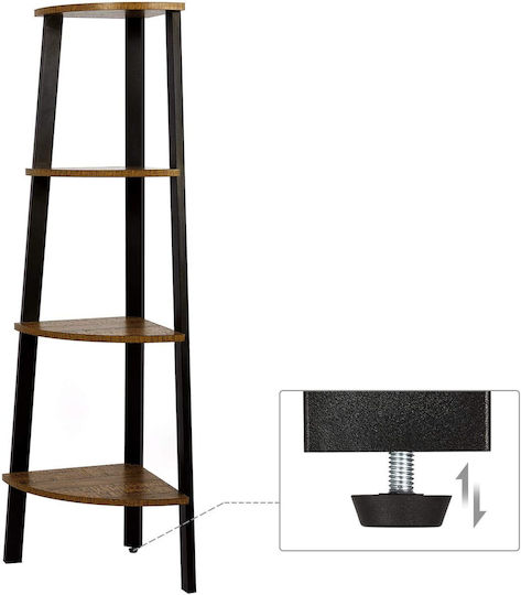 Corner Bookcase Leobert Brown 45x34x125cm