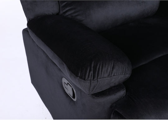 Carinae Relaxsessel mit Fußhocker Samt Black 93x90x100cm
