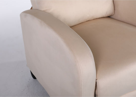 Atria Πολυθρόνα Relax Βελούδινη Εκρού 67.5x90x104cm