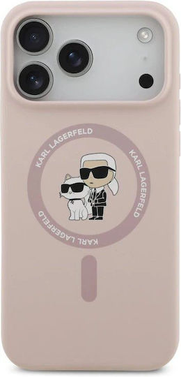 Karl Lagerfeld Liquid Umschlag Rückseite Silikon Rosa (iPhone 17 Pro Max)