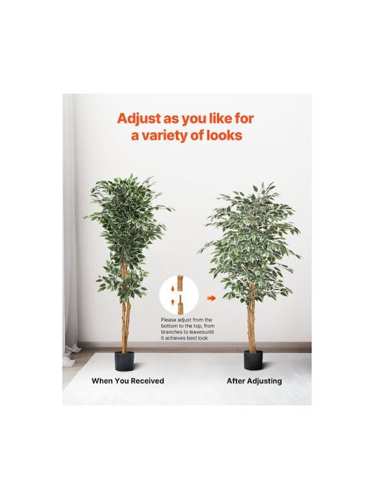 Vevor Artificial Ficus Tree 150cm Potted Indoor Decoration Rzs5ftrsslx05ve6p001v0