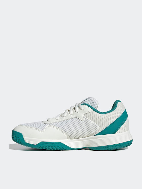 Courtflash Kids Sports Shoes Tennis with Laces White