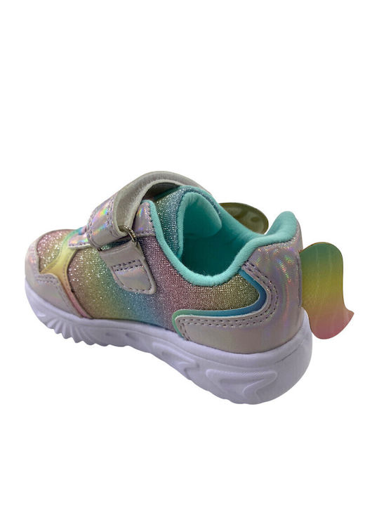 Kinder Sneakers mit Klettverschluss & Lichtern Rosa