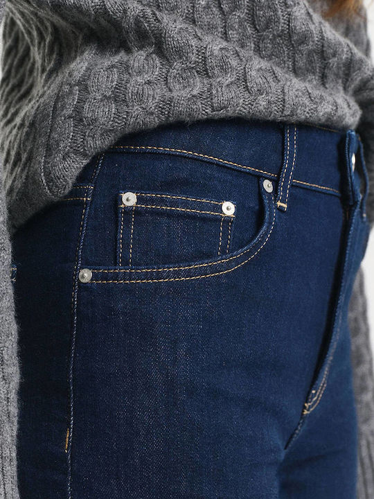 Women's Jean Trousers Flared in Slim Fit Dark Blue