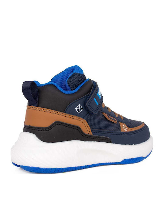 Παιδικά Sneakers High Ανατομικά με Σκρατς Navy Μπλε