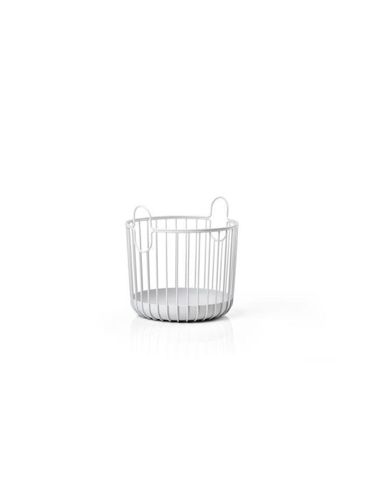 Zone Denmark Metallic Organizer Basket Ø20x20 Inu Soft Gray