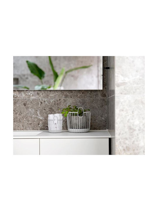 Zone Denmark Metallic Organizer Basket Ø10.5x13.5 Inu Soft Gray