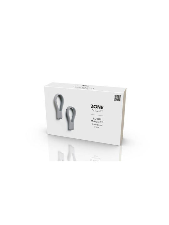 Zone Denmark Куки За Банята Магнитни За Кърпи Комплект 2 Бр 9 См Loop Gull Сив