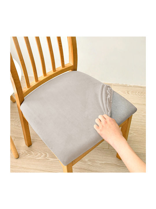 Ubieramy Meble Elastische Abdeckung für Stuhl Cool Beige 40x40cm 1Stück