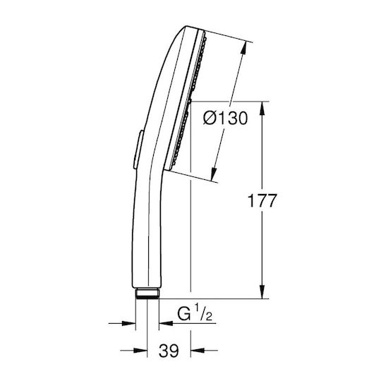 Rainshower Aqua 130 Τηλεφωνο Ντους Τριων Λειτουργιων Brushed Hard Graphite 101676al00 Grohe