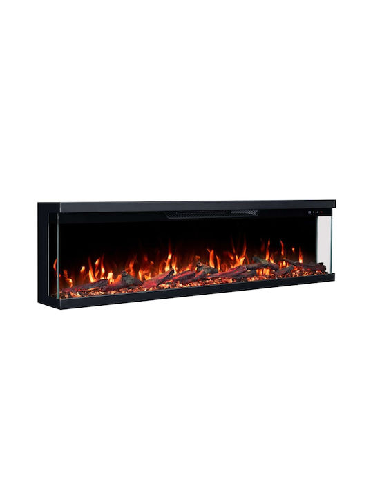 Electric Fireplace Three-Sided Smart Notting Berlin 50 Wall Mounted Insert LED 1800w Hitense