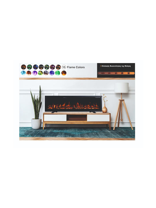 Electric Fireplace Smart Notting Hill 50 Wall Mounted Insert LED 1800w Hitense