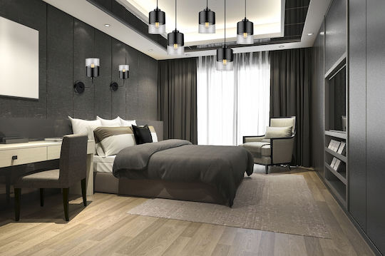 Light Home Modern Lamp Wall with Socket E27 Black