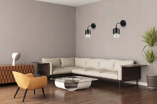 Light Home Modern Lamp Wall with Socket E27 Black