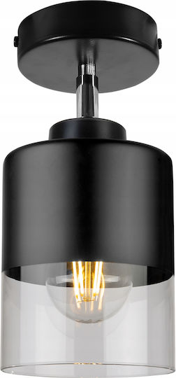 Light Home Μοντέρνο Φωτιστικό Τοίχου με Ντουί E27 Μαύρο