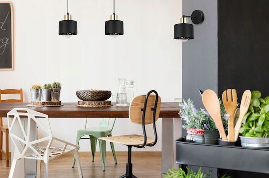 Light Home Modern Leuchte Wand mit Fassung E27 Schwarz