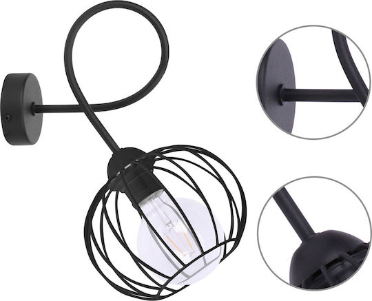Light Home Modern Lumină de Perete cu Soclu E27 Negru