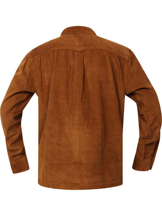 Long Sleeve Corduroy Overshirt Tan