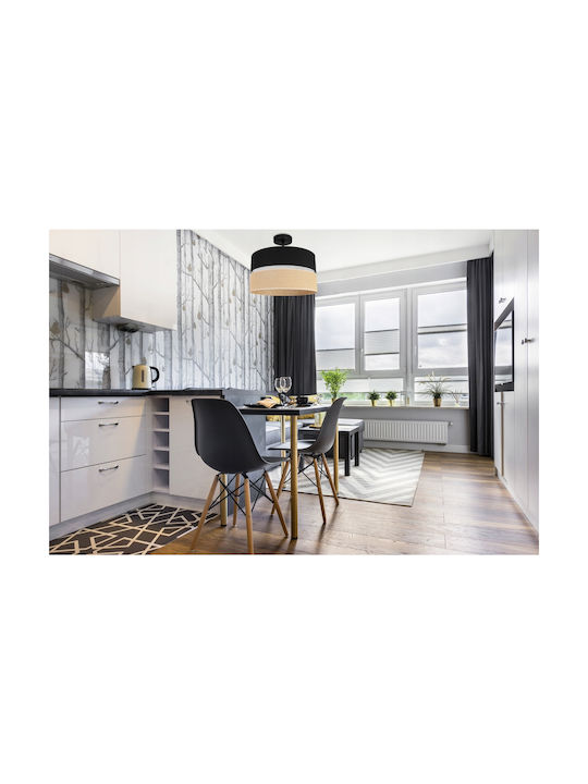 Light Home Πλαφονιέρα Οροφής Μαύρη με Ντουί E27