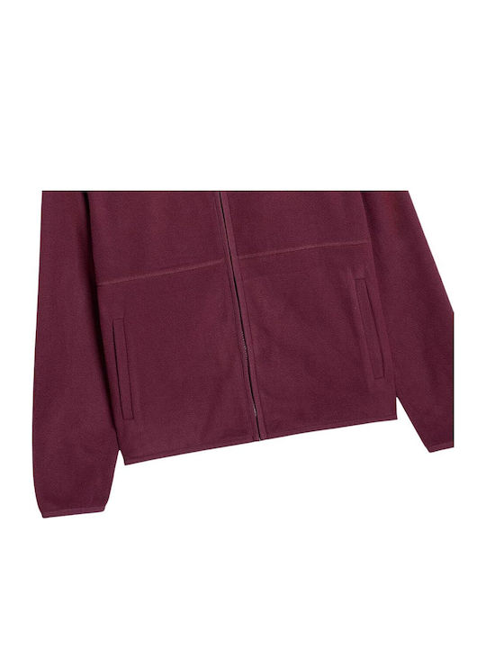 Fleece Γυναικεία Ζακέτα σε Μπορντό Χρώμα