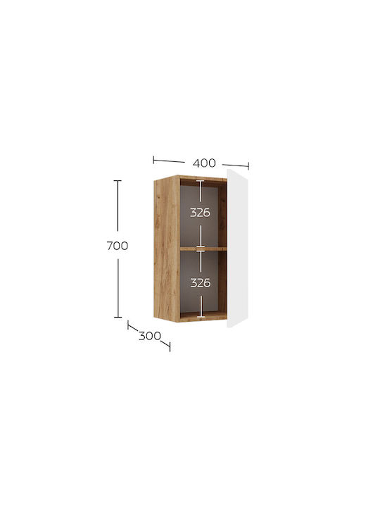 Cabinet Wall Callisto Golden Oak-White 40x30x70cm