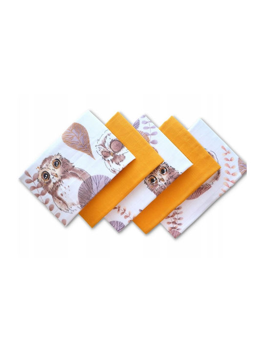 Schultertuch Burp Cloth Orange 38x38cm 5 Stück