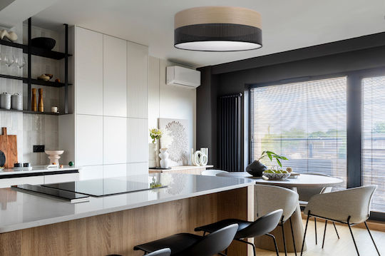 Light Home Πλαφονιέρα Οροφής Μαύρη με Ντουί E27