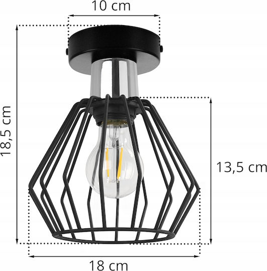 Light Home Plafonieră de Tavan Neagră