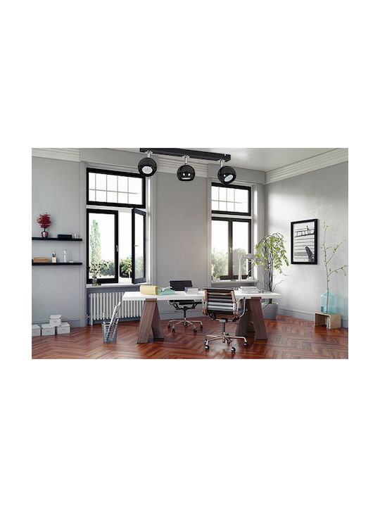 Light Home Τριπλό Σποτ με Ντουί GU10 σε Μαύρο Χρώμα