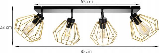 Light Home Spot with Socket E27 in Black Color