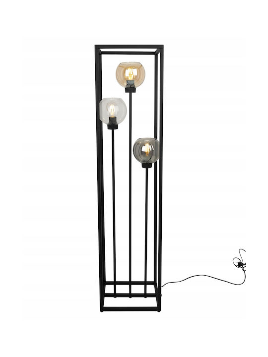Light Home Floor Lamp H130cm. with Socket for Bulb E27 Black