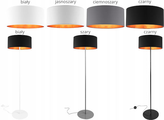 Light Home Lampa de podea Î153xL44cm. cu Soclu pentru Bec E27 Negru