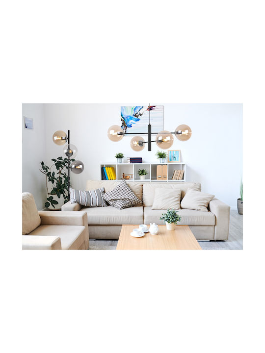 Light Home Floor Lamp with Socket for Bulb E14 Black