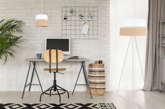 Light Home Floor Lamp H145cm. with Socket for Bulb E27 White