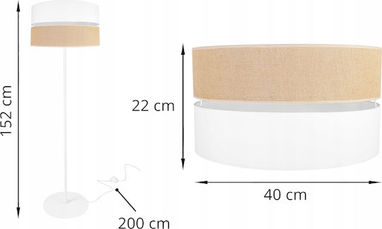 Light Home Stehleuchte H152xB40cm. mit Fassung für Lampe E27 Weiß