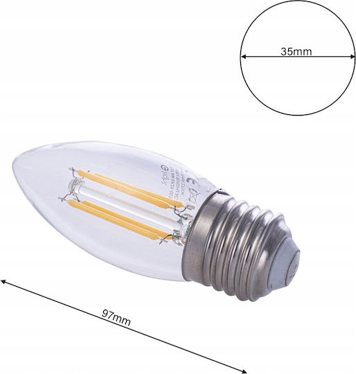 Eko Light LED-Lampe 4W 93mm für Fassung E27 Warmes Weiß