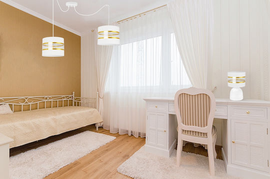 Light Home Metal Lampă de masă pentru Soclu E27 cu Abajur Alb și Bază