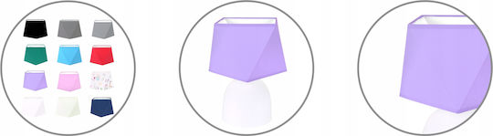 Light Home Stoff Tischlampe für Fassung E27 mit Weiß Schirm und Basis