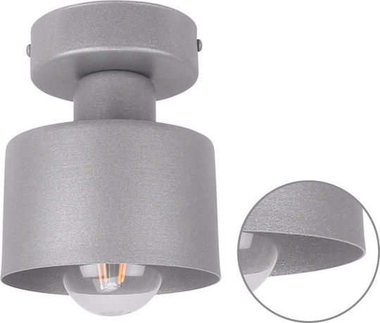 Light Home Κρεμαστό Φωτιστικό Γκρι με Ντουί E27