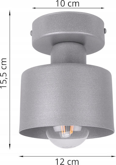 Light Home Κρεμαστό Φωτιστικό Γκρι με Ντουί E27