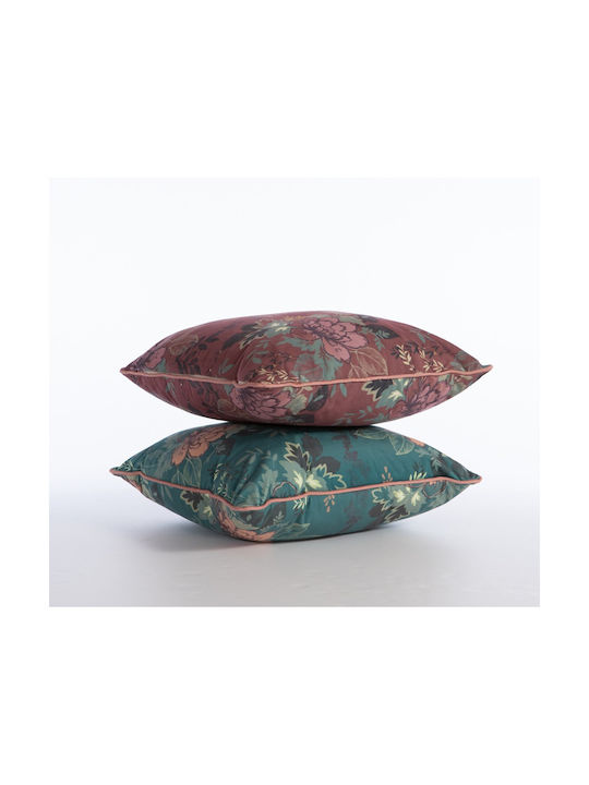 Nef-Nef Homeware Μαξιλάρι Καναπέ Optasia από Βελούδο Teal 45x45εκ. (Διάφορα Χρώματα)