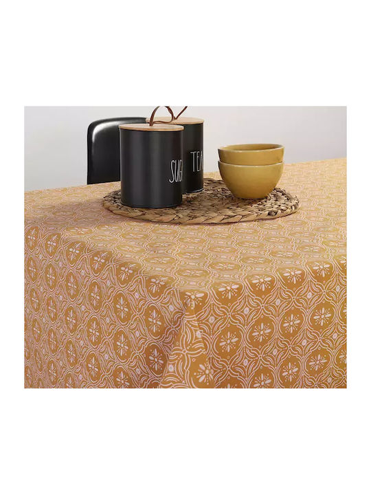 Nef-Nef Homeware Τραπεζομάντηλο Βαμβακερό Αλέκιαστο Jeneria Mustard 140x240εκ.