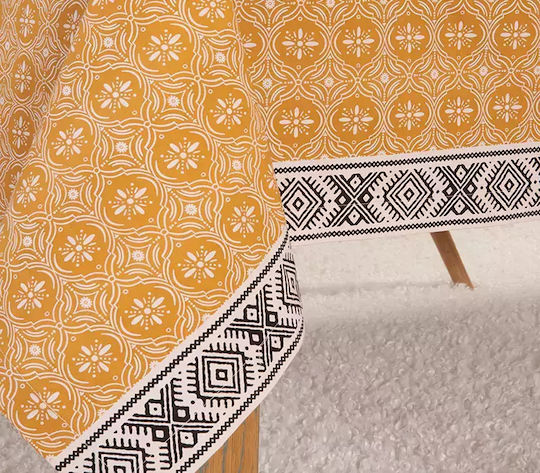 Nef-Nef Homeware Τραπεζομάντηλο Βαμβακερό Αλέκιαστο Jeneria Mustard 140x180εκ.