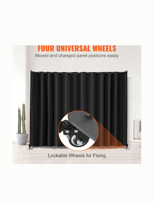 Vevor Portable Room Divider Wheels Black Privacy Screen Blpf96120incyupd6v0