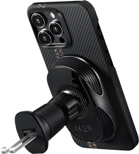 Pitaka Car Mobile Mount with Magnet and Wireless Charging MagSafe Black