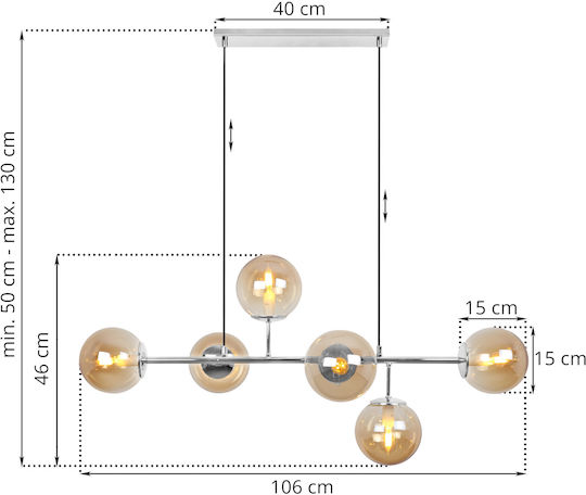 Light Home Κρεμαστό Φωτιστικό Μελί με Ντουί E14