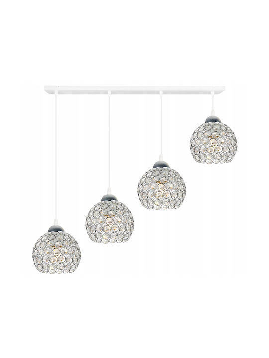 Light Home Hängelampe Weiß mit Kristallen