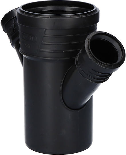 Pp-ht Sitech Plus 110x50x50/45 Gerade Sanitäre Vierwege-Verbindung Geringes Rauschen Innenentwässerung Schwarze