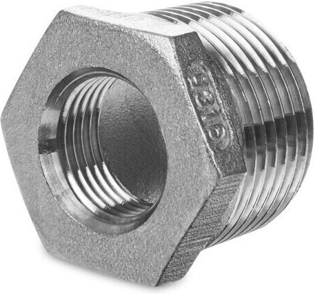 Threaded Stainless Steel Reducing Nut-screw Connector 2"" X 1""