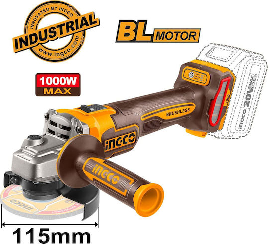 Ingco COSLI241198E Set Roată unghiulară & Mașină de găurit cu impact & Ciocanul Brushless 20V cu 2 baterii 4Ah și husă